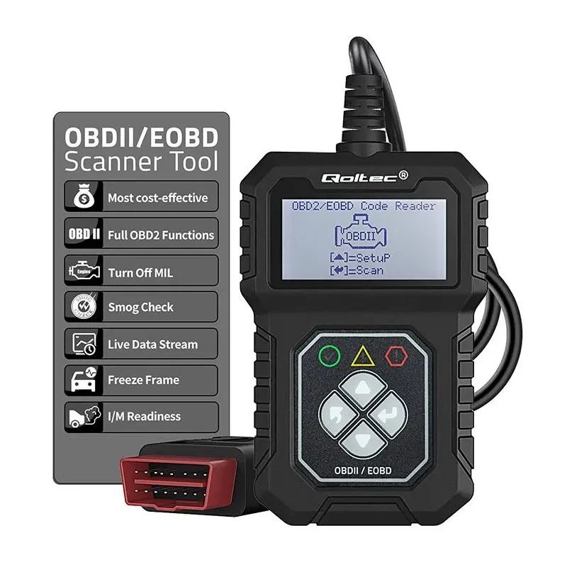 Tester cyfrowy Qoltec diagnostyczny ProLine | OBDII EOBD | 8V-25V | Dual