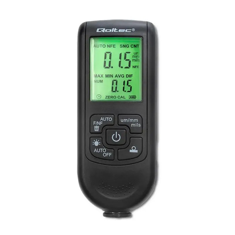 Miernik grubości lakieru Qoltec z wyświetlaczem LCD | 0 ~ 2000um