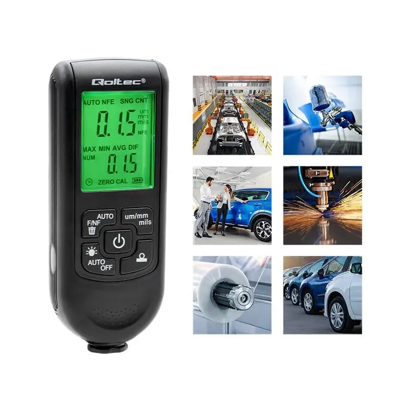Miernik grubości lakieru Qoltec z wyświetlaczem LCD | 0 ~ 2000um