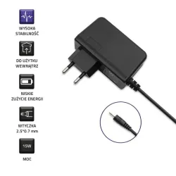 Ładowarka sieciowa Qoltec 15W | 5V | 3A | 2.5*0.7