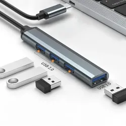 Hub Qoltec adapter USB-C 3.1 4w1 | USB 3.0 | 3x USB 2.0