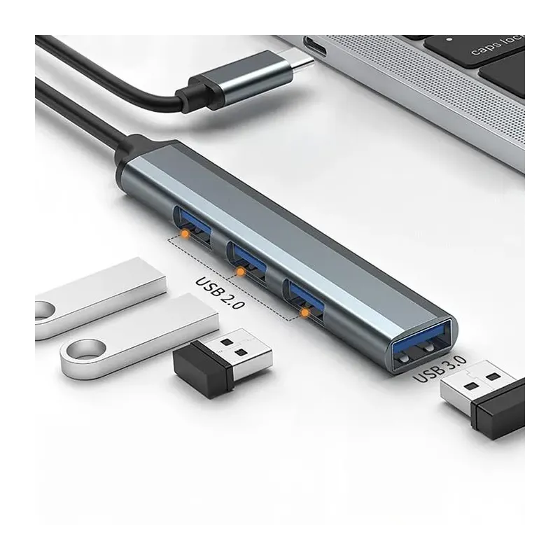 Hub Qoltec adapter USB-C 3.1 4w1 | USB 3.0 | 3x USB 2.0