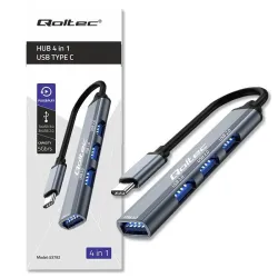 Hub Qoltec adapter USB-C 3.1 4w1 | USB 3.0 | 3x USB 2.0