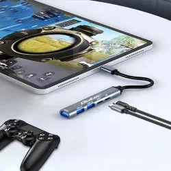 Hub Qoltec adapter USB-C 3.1 5w1 | USB-C PD | USB-C | 2x USB 2.0 | USB 3.0