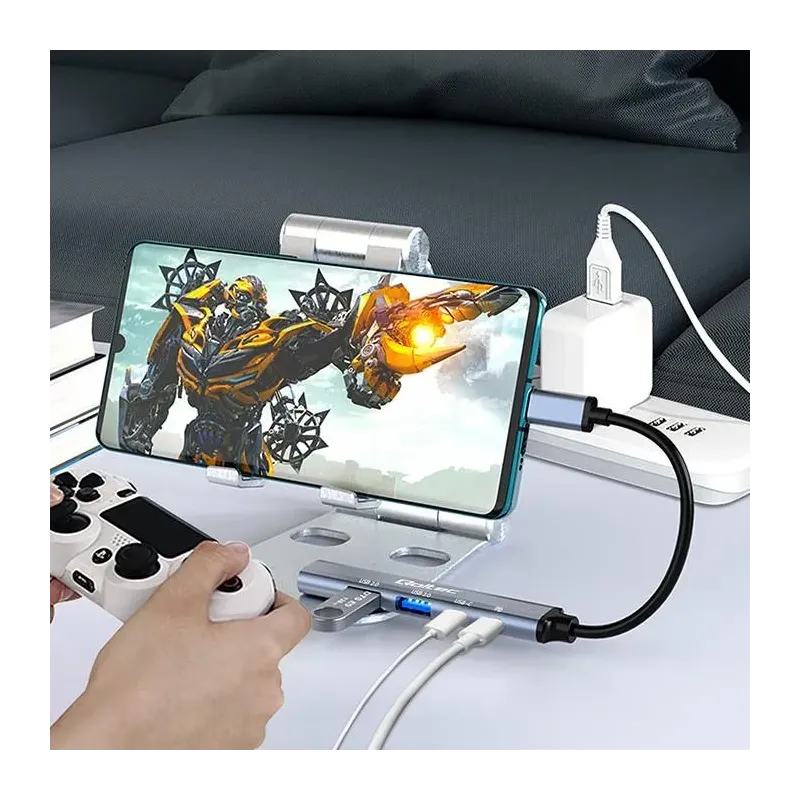 Hub Qoltec adapter USB-C 3.1 5w1 | USB-C PD | USB-C | 2x USB 2.0 | USB 3.0