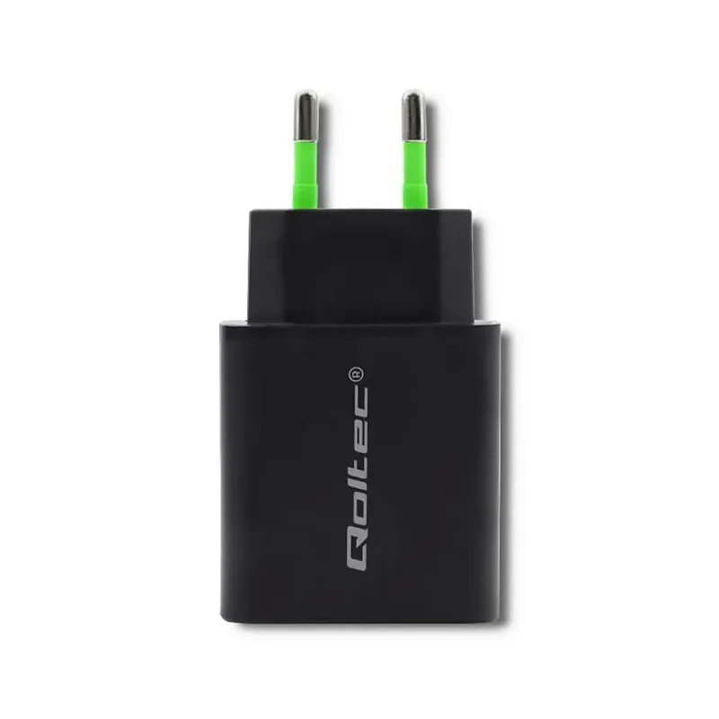 Ładowarka sieciowa Qoltec 18W | 5-12V | 1.5-3A | USB typ C PD | USB QC 3.0