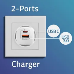 Ładowarka sieciowa Qoltec 35W GaN ULTRA | 5-20V | 2.25-3A | 1 x USB typ C