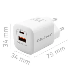Ładowarka sieciowa Qoltec 35W GaN ULTRA | 5-20V | 2.25-3A | 1 x USB typ C