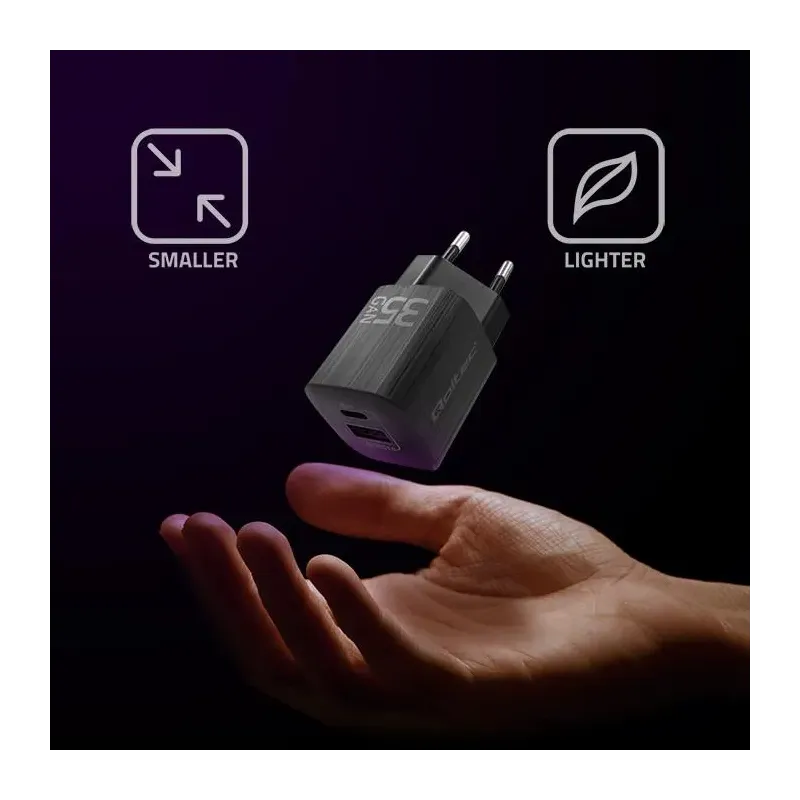 Ładowarka sieciowa Qoltec 35W GaN ULTRA | 5-20V | 2.25-3A | 1 x USB typ C