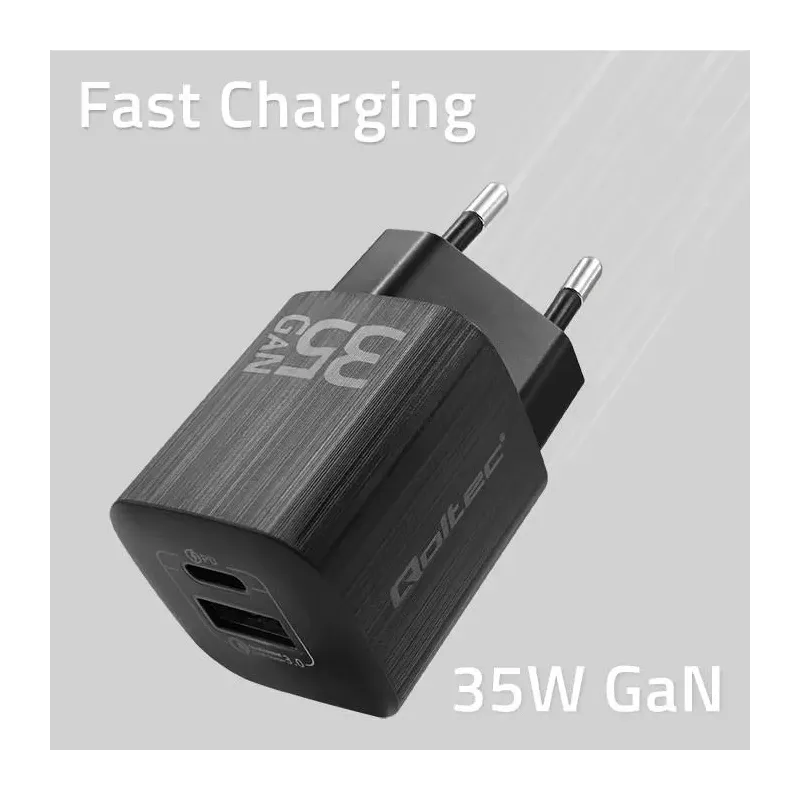 Ładowarka sieciowa Qoltec 35W GaN ULTRA | 5-20V | 2.25-3A | 1 x USB typ C