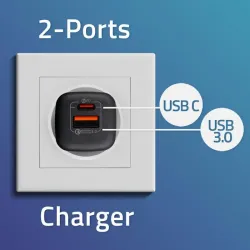 Ładowarka sieciowa Qoltec 35W GaN ULTRA | 5-20V | 2.25-3A | 1 x USB typ C