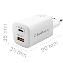 Ładowarka sieciowa Qoltec 65W GaN ULTRA | 5-20V | 2.25-3.25A | 1 x USB typ