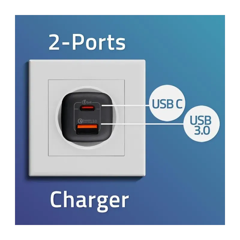 Ładowarka sieciowa Qoltec 65W GaN ULTRA | 5-20V | 2.25-3.25A | 1 x USB typ