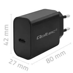 Ładowarka sieciowa Qoltec Super Quick PD | USB-C | 20W | 5-12V | 1.67-3A |