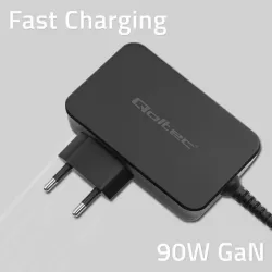Ładowarka sieciowa Qoltec GaN POWER PRO | 1xUSB-C | 90W | 5-20V | 3-4.5A |