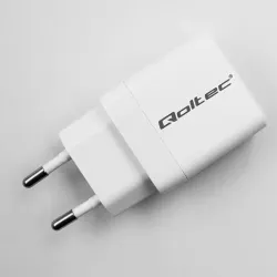 Ładowarka sieciowa Qoltec 20W GaN | 5-20V | 1.5-3A | 1xUSB-C PD | 1xUSB QC