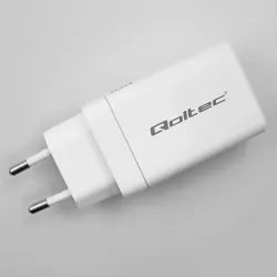 Ładowarka sieciowa Qoltec 65W GaN | 5-20V | 3-3.35A | 2xUSB-C PD | 1xUSB QC
