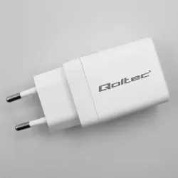 Ładowarka sieciowa Qoltec 45W GaN | 5-20V | 1.5-3A | 1xUSB-C PD | 1xUSB QC