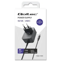Ładowarka Qoltec Super FAST PD do Raspberry PI 4 | USB-C | 15W | 5V | 3A |