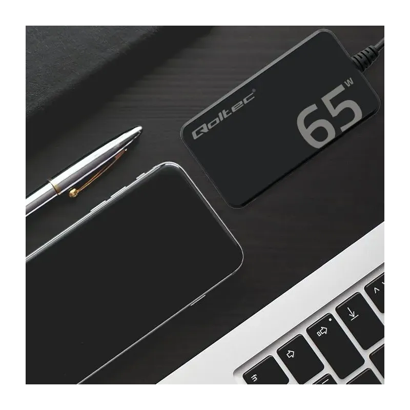 Ładowarka sieciowa Qoltec 65W GaN Super Fast SLIM | PartsPC.pl