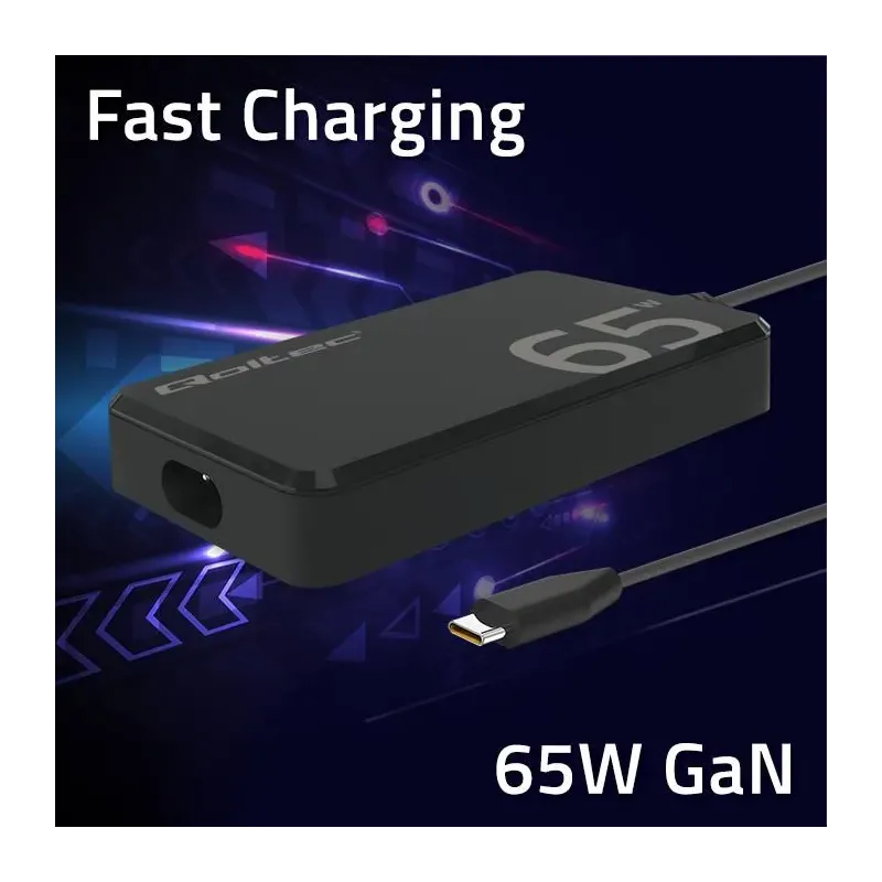 Ładowarka sieciowa Qoltec 65W GaN Super Fast SLIM | PartsPC.pl