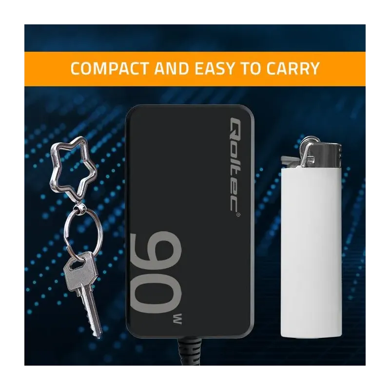 Ładowarka sieciowa Qoltec 90W GaN Super Fast SLIM | PD | 5-20V | 4.5A |