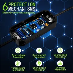 Ładowarka Qoltec do samochodu elektrycznego EV 2 w 1 typ2 | 3.5kW | 230V