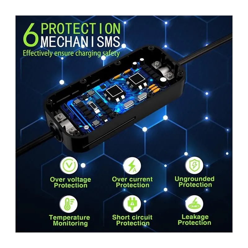 Ładowarka Qoltec do samochodu elektrycznego EV 2 w 1 typ2 | 3.5kW | 230V