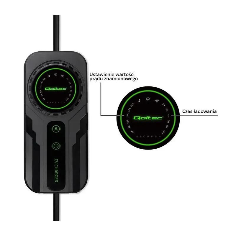 Ładowarka Qoltec do samochodu elektrycznego EV z regulacją 2w1 typ2 |