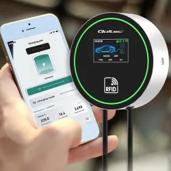 Stacja ładowania Qoltec EV 2w1 Typ2 | 22kW | Wi-Fi | LCD | 3 fazy | Wallbox