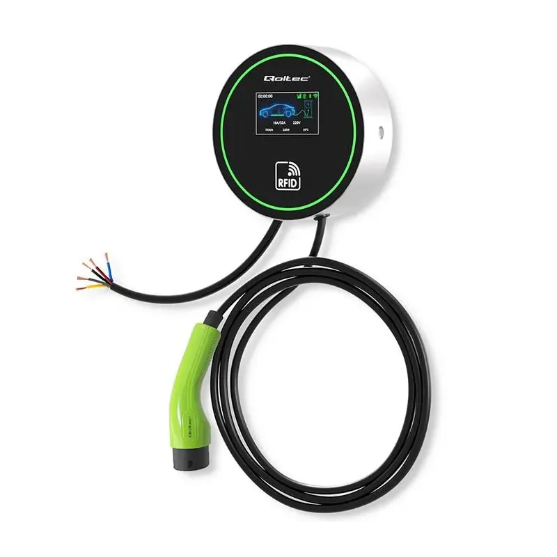 Stacja ładowania Qoltec EV 2w1 Typ2 | 22kW | Wi-Fi | LCD | 3 fazy | Wallbox