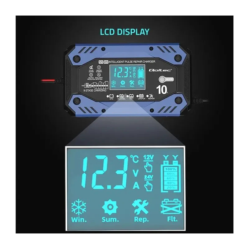 Ładowarka inteligentna Qoltec do akumulatora STD AGM GEL LiFePO4 |