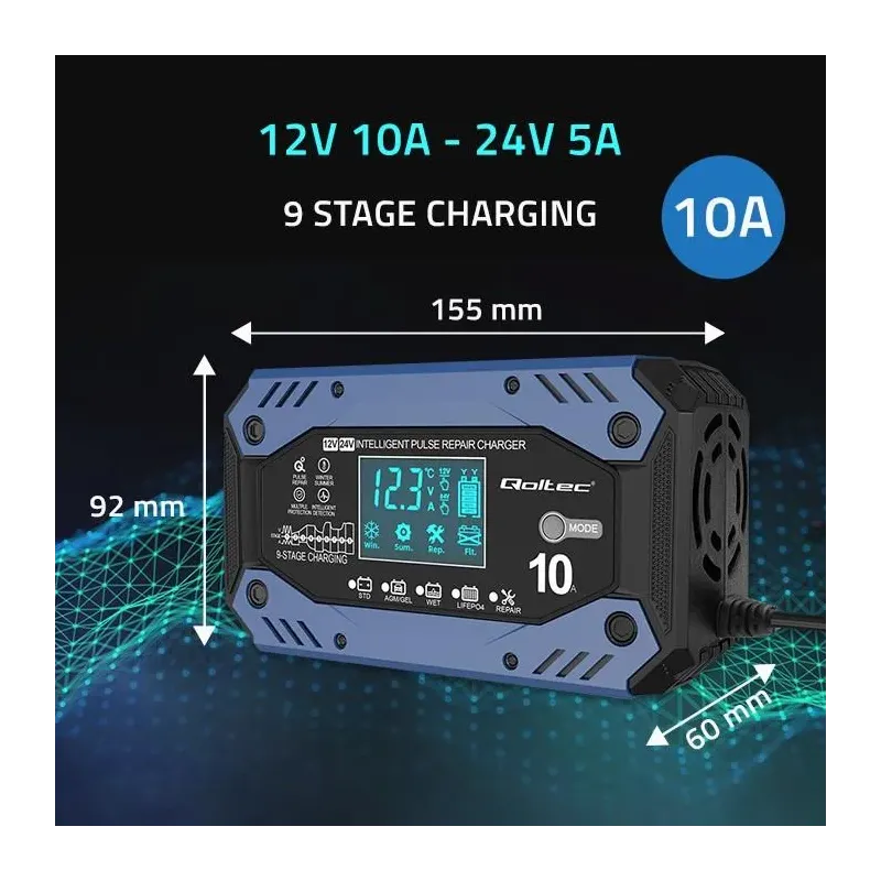 Ładowarka inteligentna Qoltec do akumulatora STD AGM GEL LiFePO4 |