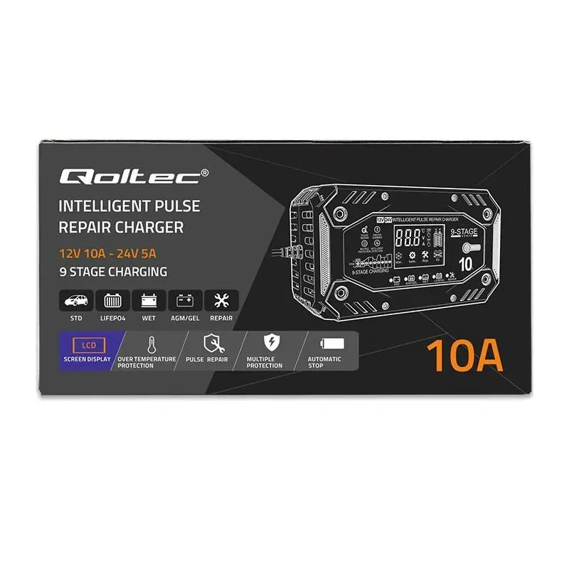 Ładowarka inteligentna Qoltec do akumulatora STD AGM GEL | PartsPC.pl