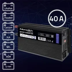 Ładowarka inteligentna Qoltec Monolith do akumulatorów LiFePO4 AGM GEL SLA