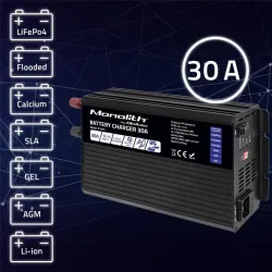 Ładowarka inteligentna Qoltec Monolith do akumulatorów LiFePO4 AGM GEL SLA