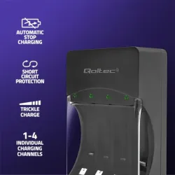 Ładowarka Qoltec do akumulatorków Ni-MH typu R03 AAA R6 AA