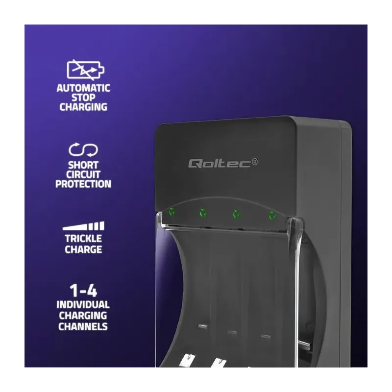 Ładowarka Qoltec do akumulatorków Ni-MH typu R03 AAA R6 AA