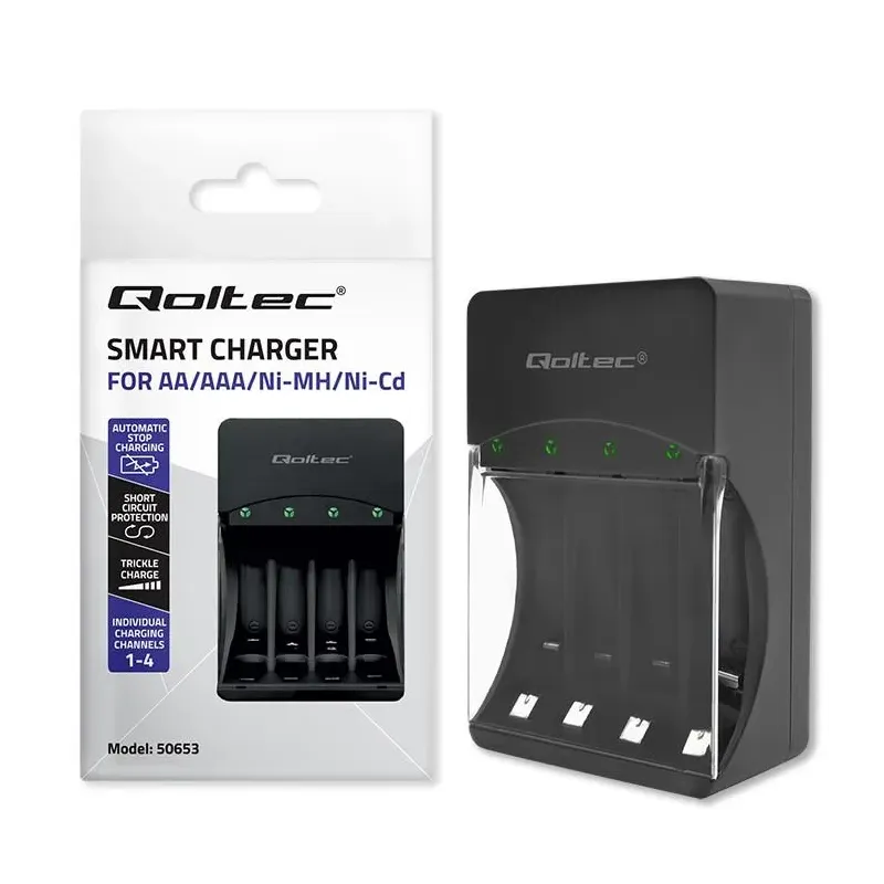 Ładowarka Qoltec do akumulatorków Ni-MH typu R03 AAA R6 AA