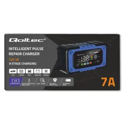 Prostownik Qoltec do akumulatora z funkcją naprawy | Inteligentna