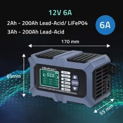 Ładowarka mikroprocesorowa Qoltec z testerem baterii i funkcją naprawy 12V