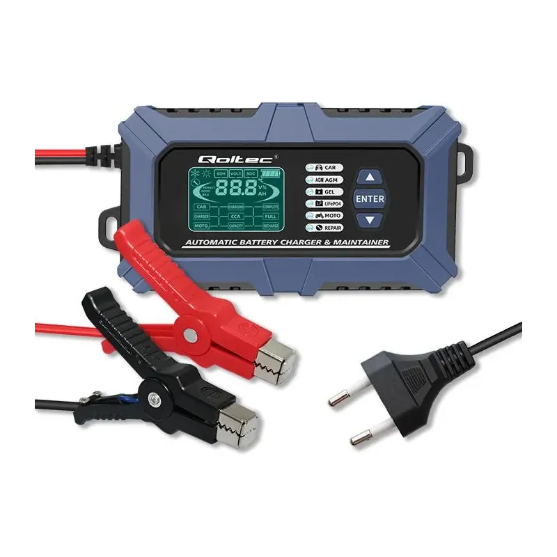 Ładowarka mikroprocesorowa Qoltec z testerem baterii i funkcją naprawy 12V