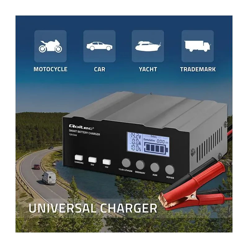 Ładowarka inteligentna Qoltec mikroprocesorowa 12V | 12.6V | 24V |