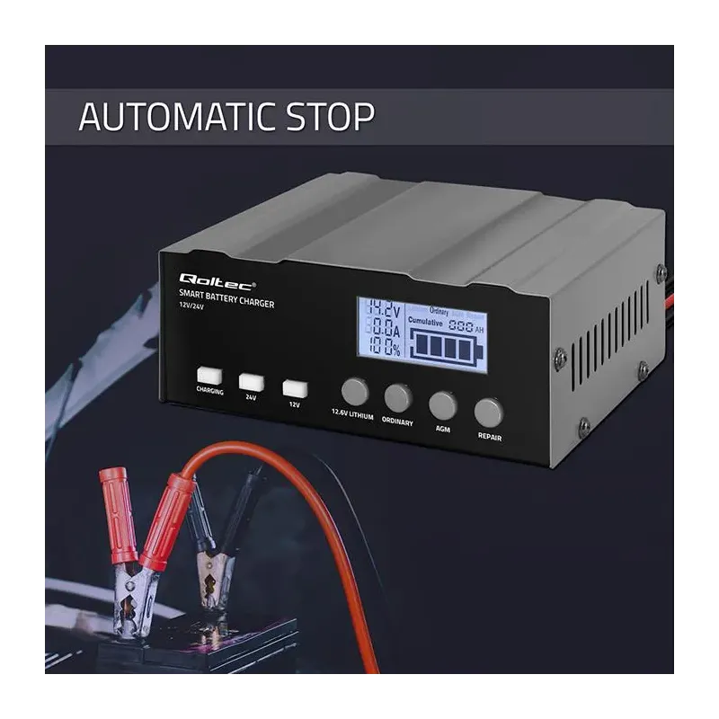 Ładowarka inteligentna Qoltec mikroprocesorowa 12V | 12.6V | 24V |