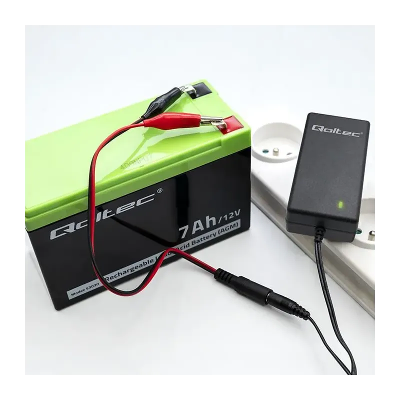 Ładowarka do akumulatora Qoltec AGM GEL STD 6V 12V | 1.5A | Prostownik z