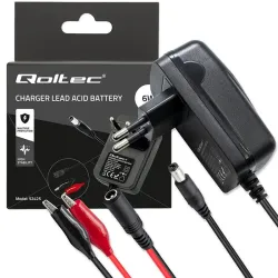 Ładowarka do akumulatora Qoltec AGM GEL STD 6V | 1A | Prostownik z