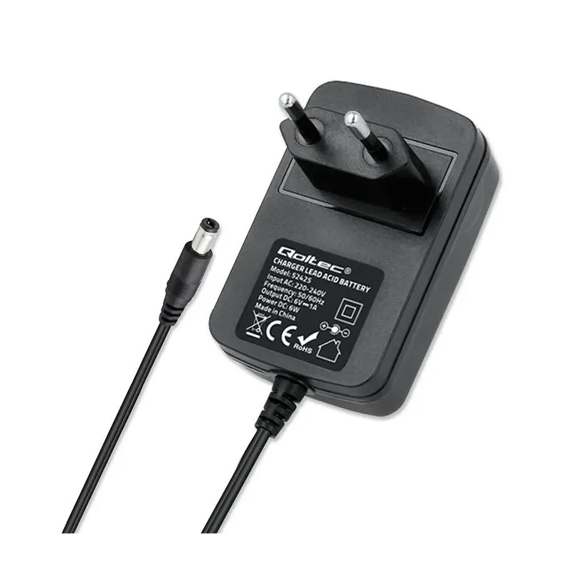 Ładowarka do akumulatora Qoltec AGM GEL STD 6V | 1A | Prostownik z