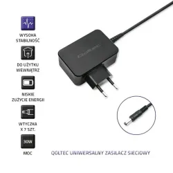 Zasilacz uniwersalny Qoltec sieciowy 30W | 12V | 2.5A | 7 wtyczek