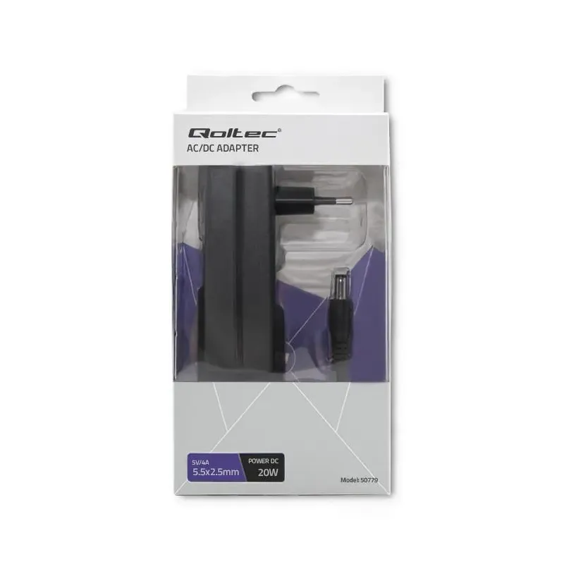 Zasilacz sieciowy Qoltec wtyczkowy 20W | 5V | 4A | 5.5*2.5