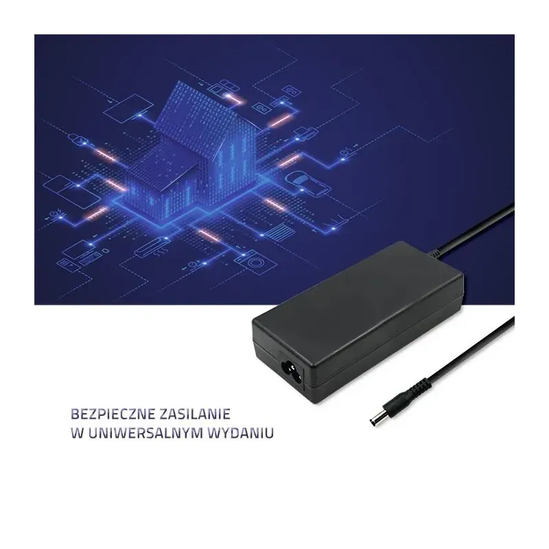 Zasilacz sieciowy Qoltec desktopowy 60W | 12V | 5A | 5.5*2.1 | + kabel